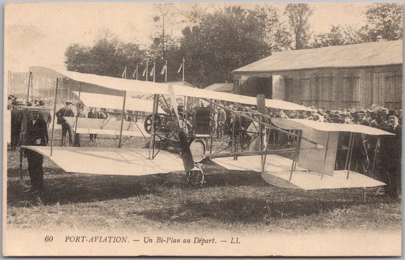 Vintage 1910s Early French Aviation Postcard \