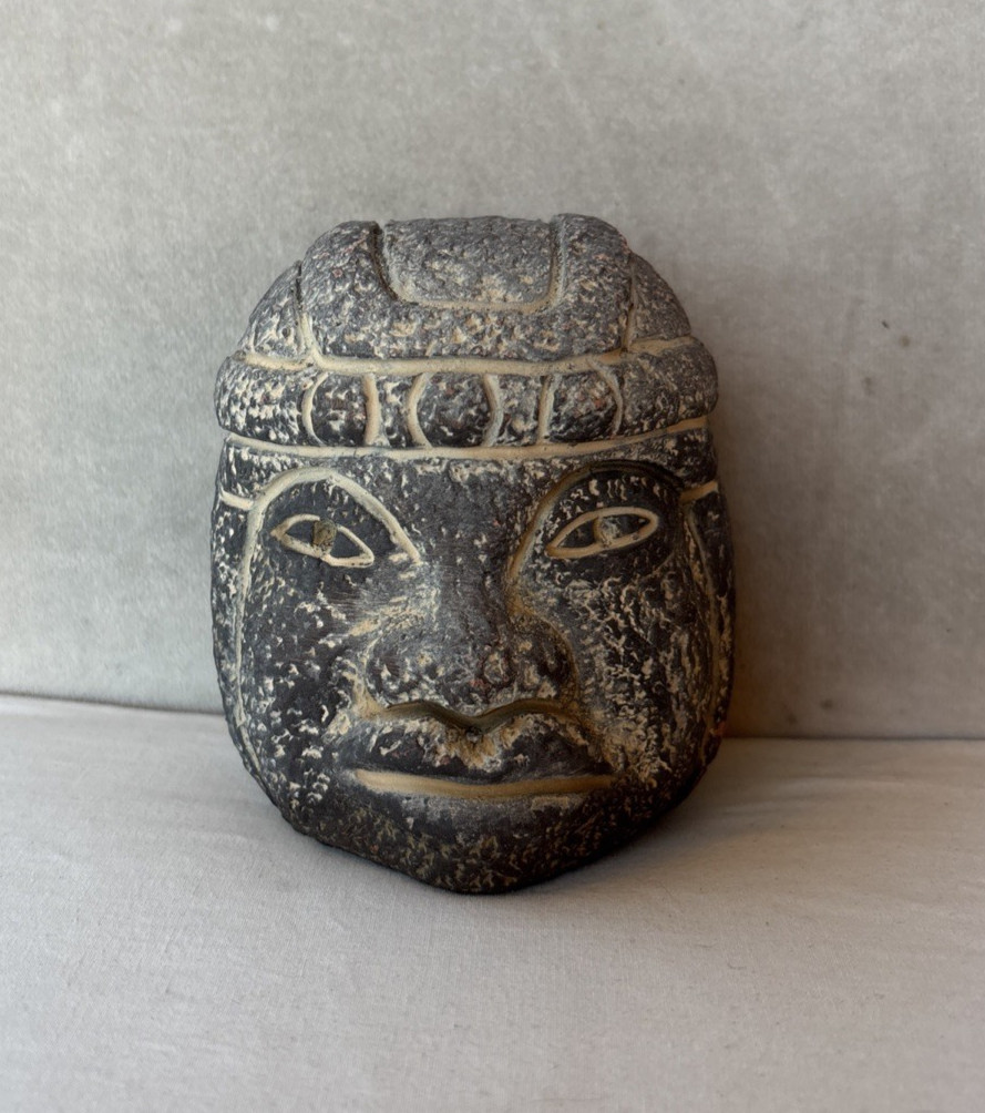 Olmec Head Terracotta Mexico Mesoamerican Pottery 4.5” *Rare*