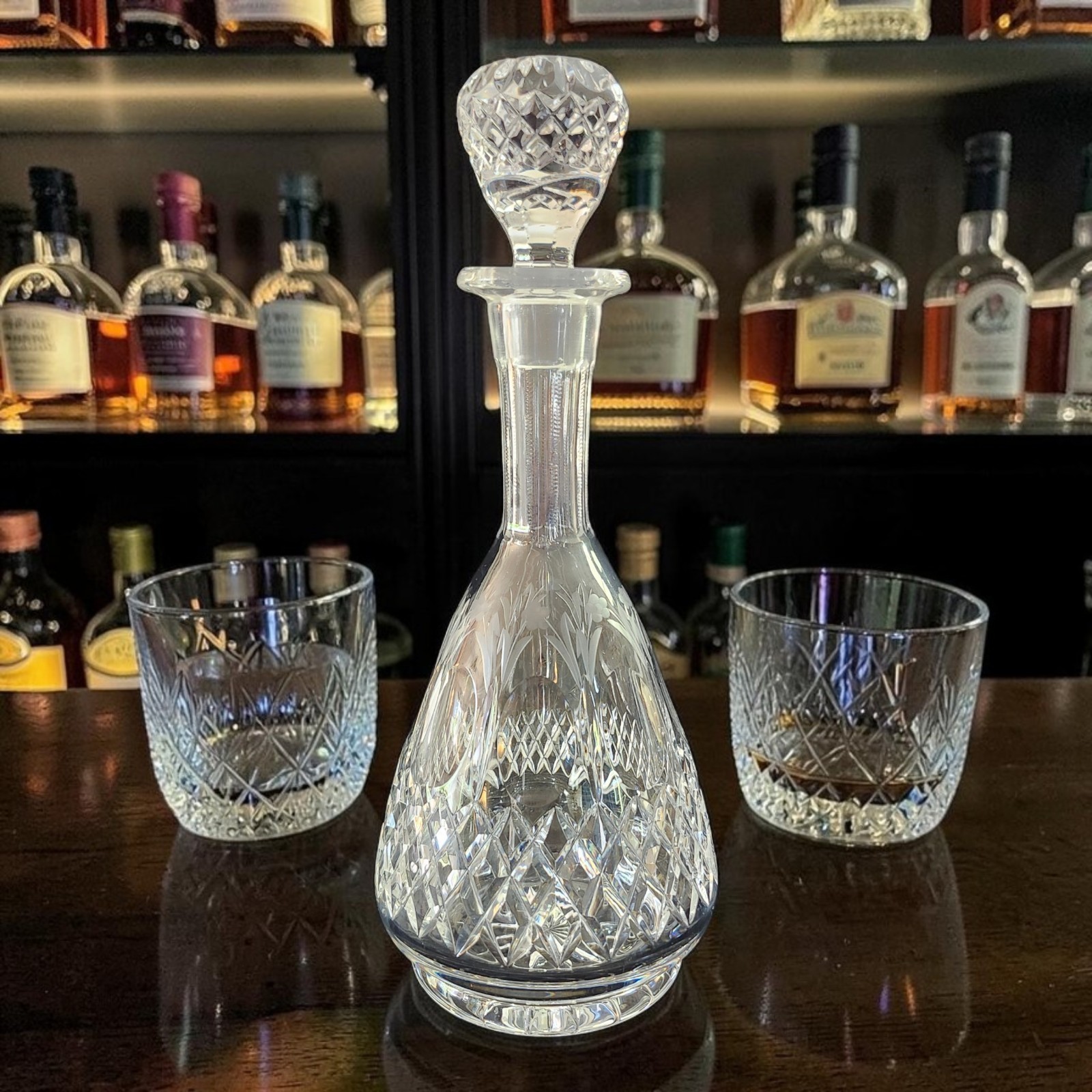 Vtg QUEEN Rogaska Decanter & Stopper Etched Blown Glass Crystal 13.5 Vtg QUEEN Rogaska Decanter & Stopper Etched Blown Glass Crystal 13.5