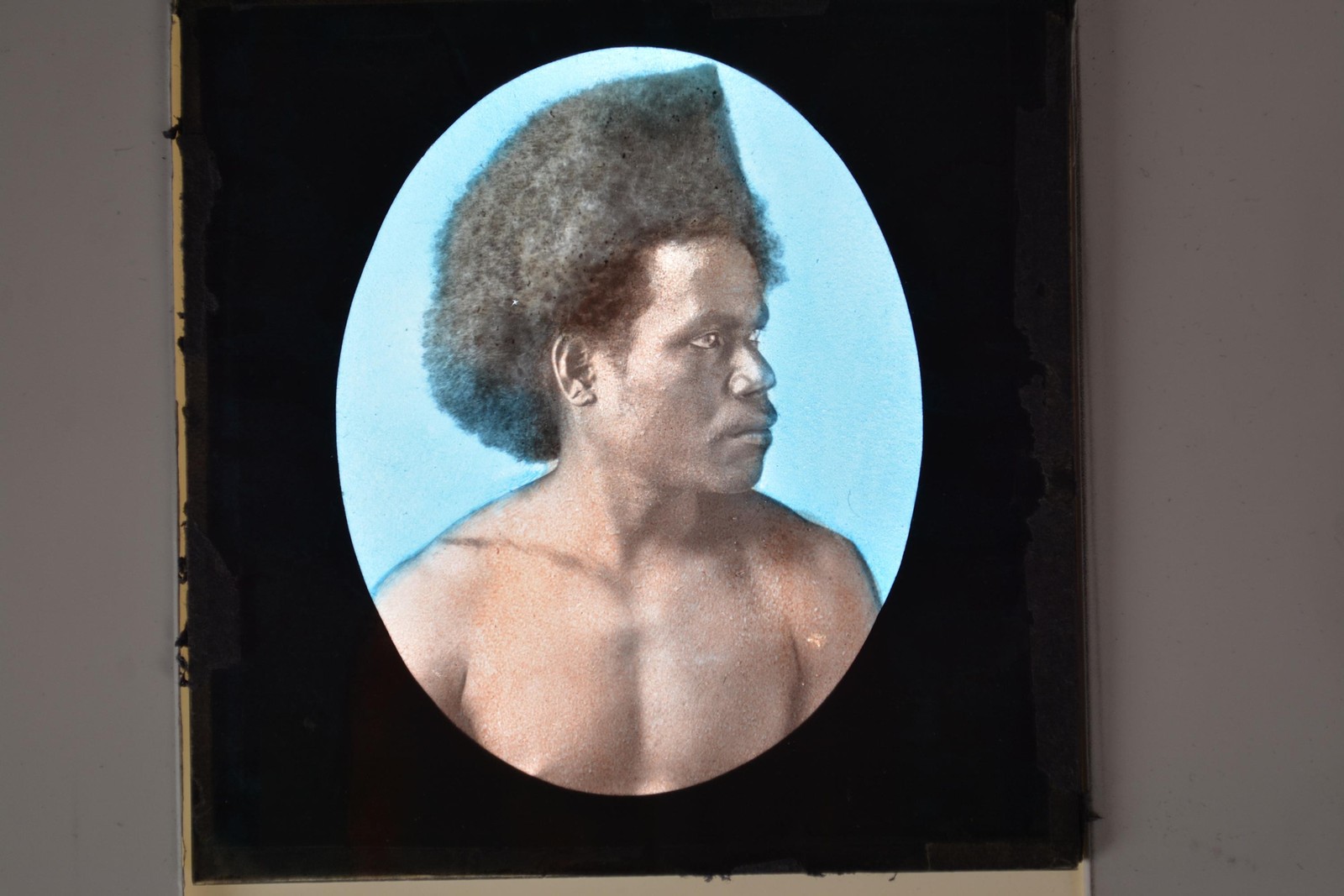 Man Fiji Portrait George Washington Wilson Magic Lantern Slide c1900s