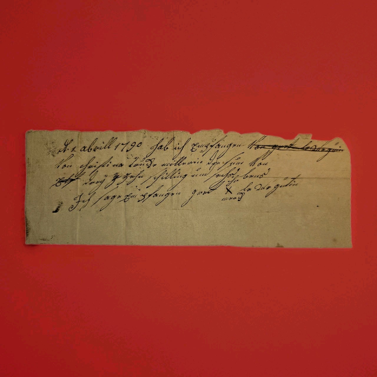 1790 PA German Receipt Widow X Mark 13s6d Mary Languth Christina Lander