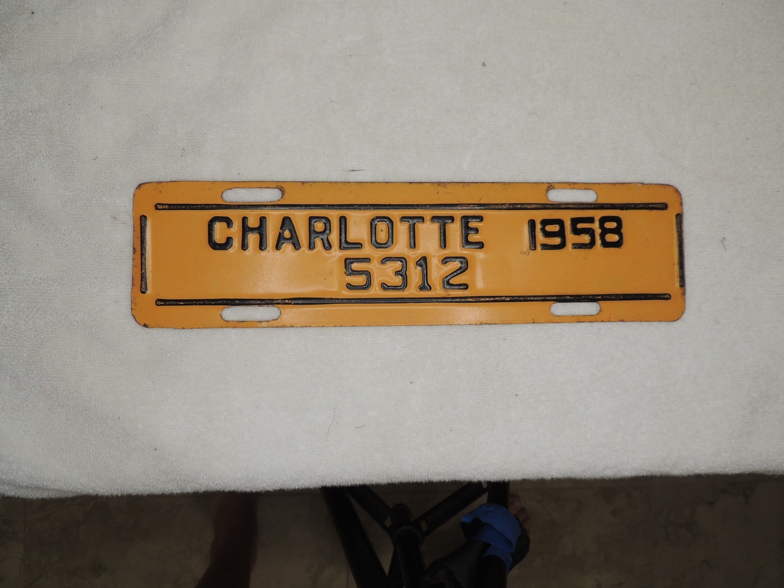 Charlotte North Carolina License Plate 1958 #5312 NC City Plate