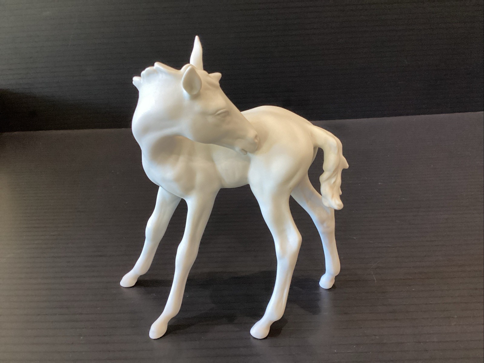 Vintage Kaiser Porcelain Foal Figurine White Bisque Matte, W Germany Pony Horse