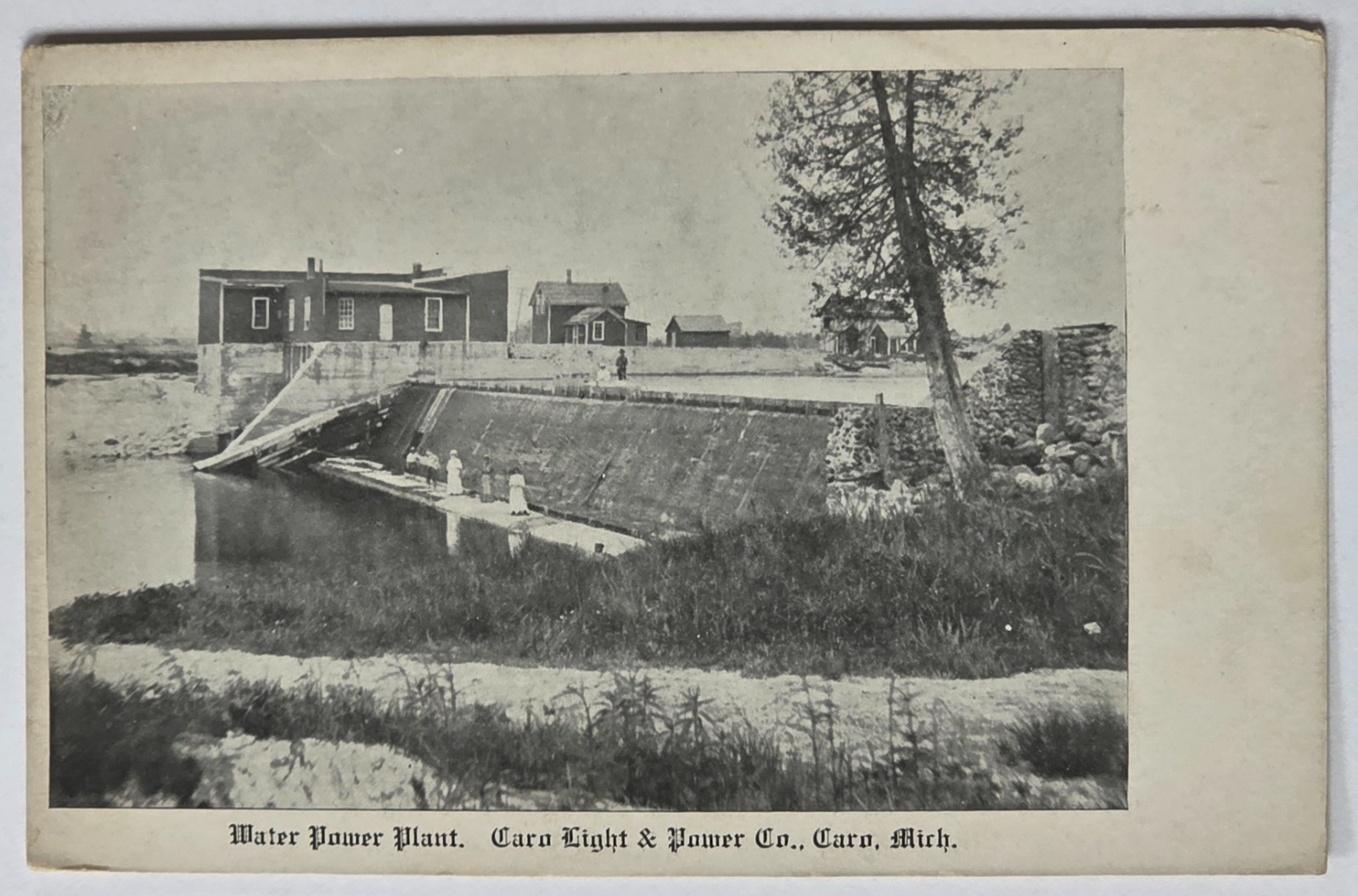 Water Power Plant Caro,Michigan Light & Power Co. 1910-1919 Vintage Postcard Water Power Plant Caro,Michigan Light & Power Co. 1910-1919 Vintage Postcard