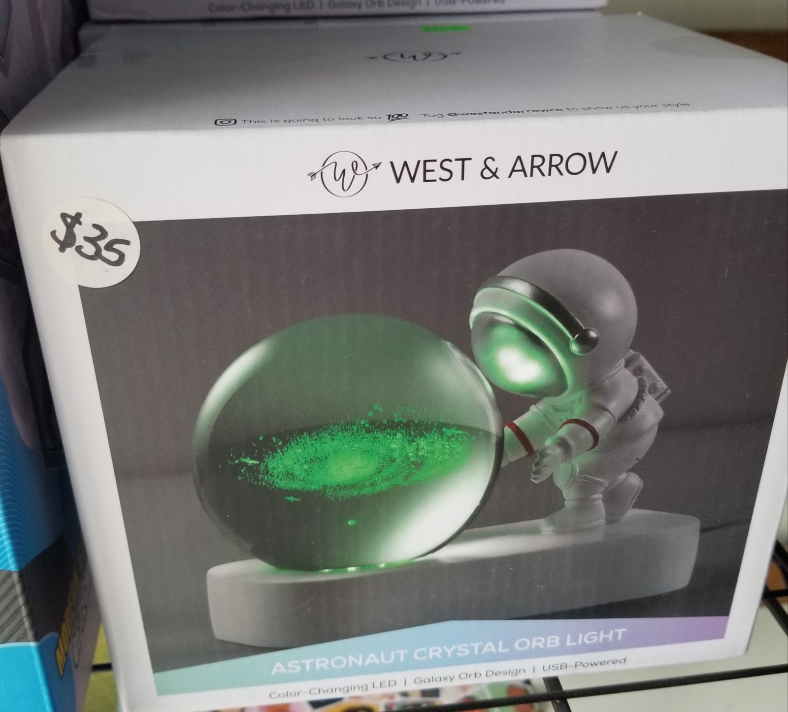 ASTRONAUT CRYSTAL COLOR CHANGING LED ORB LIGHT USB POWERED ASTRONAUT CRYSTAL COLOR CHANGING LED ORB LIGHT USB POWERED