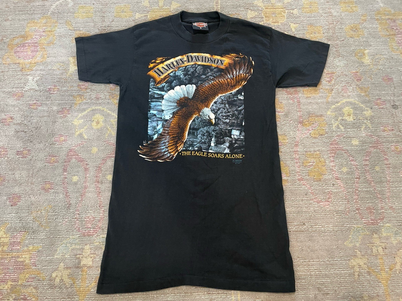 VTG 1980’s Harley Davidson 3d Emblem Shirt Single Stitch Palm Beach FL Rare S