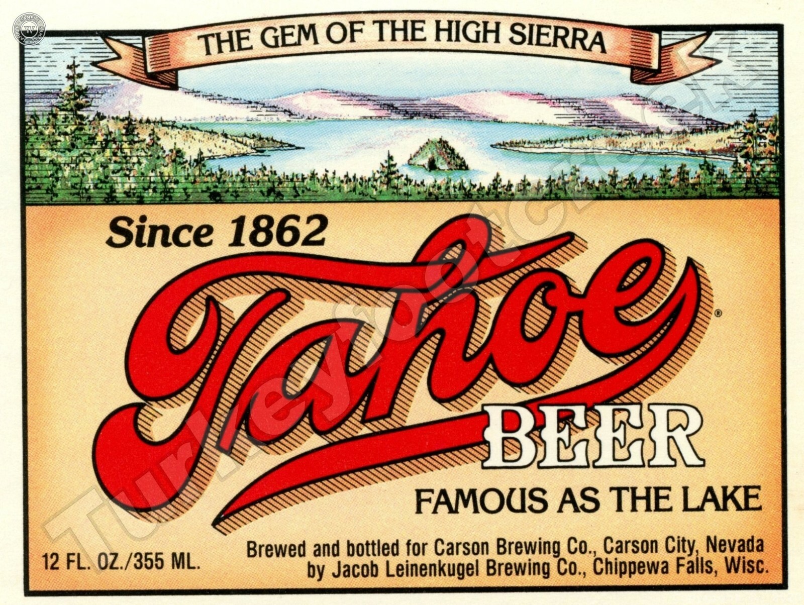 Tahoe Beer Label 9