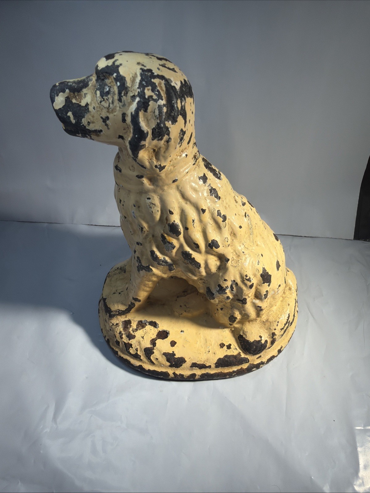 Antique Hubley Cast Iron Seated Pointer Dog Paperweight Figurine Doorstop 6\
