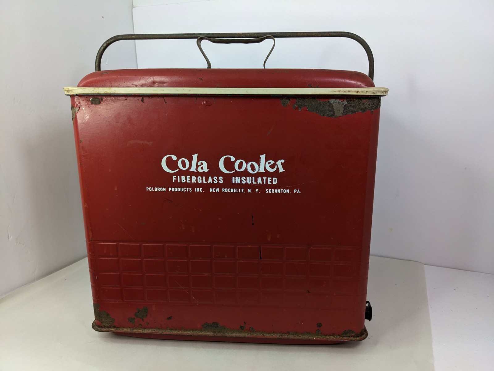 Vintage Cola Cooler 1950's. Fiberglass Insulated Cooler by Poloron Products N.Y
