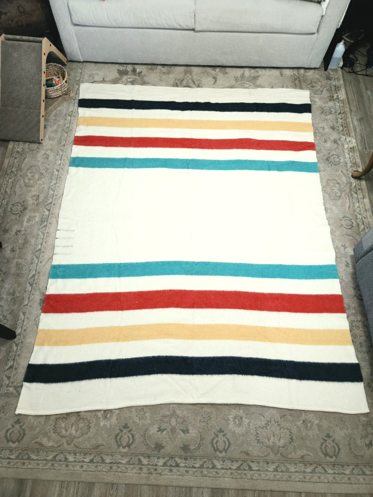 Vtg Original Witney Point Full Blanket Made in England of Pure Wool 65\ Vtg Original Witney Point Full Blanket Made in England of Pure Wool 65\