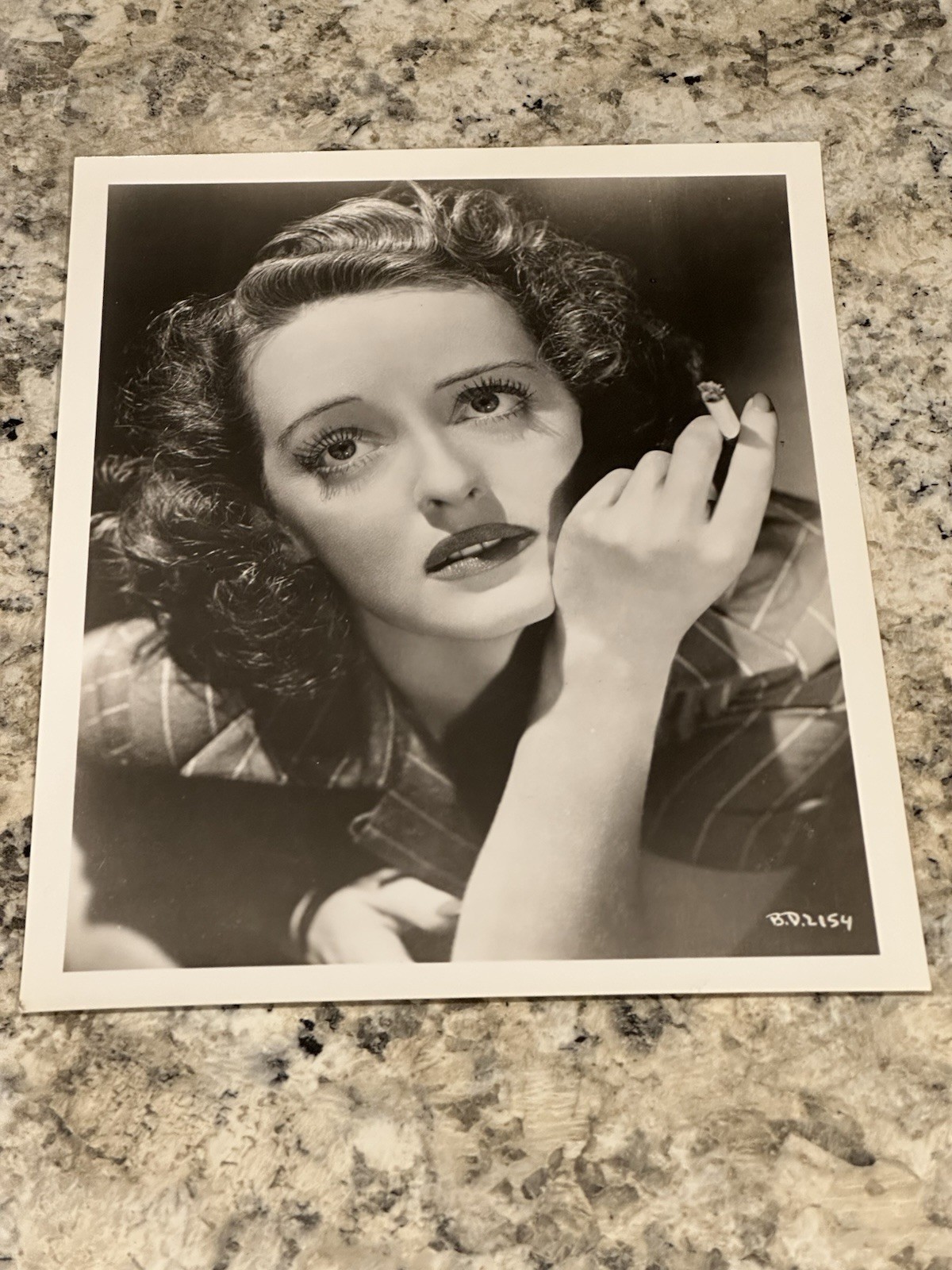 Bette Davis Vintage B&W Publicity Photo Hollywood Actress Cigarette BD 2154