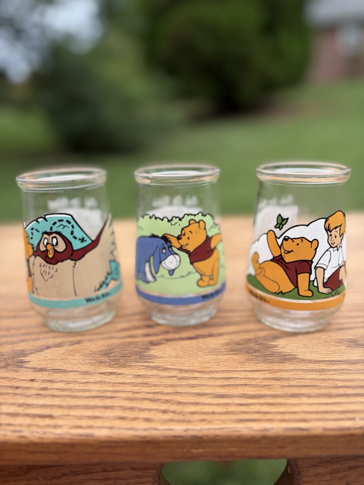 vintage 1997 Welch\'s Winnie the Pooh Jelly Glasses Set Of 3