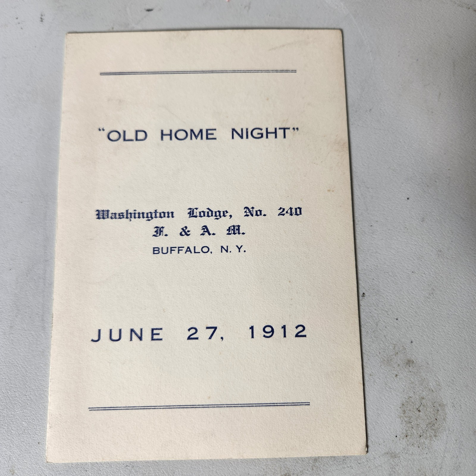 Old Home Night, Masonic Masons, Washington Lodge Buffalo June 27 1912 Old Home Night, Masonic Masons, Washington Lodge Buffalo June 27 1912