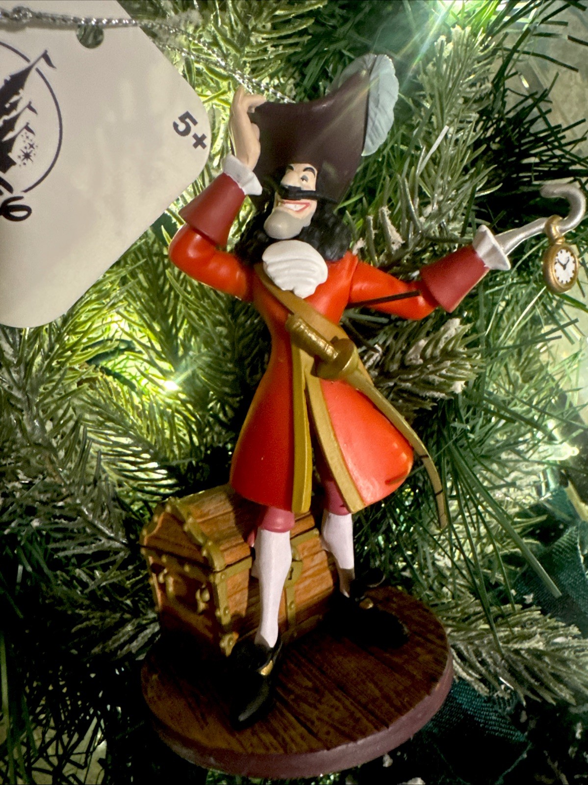 2026 LARGE Captain Hook Villain Peter Pan Disney Pirate Christmas Ornament New