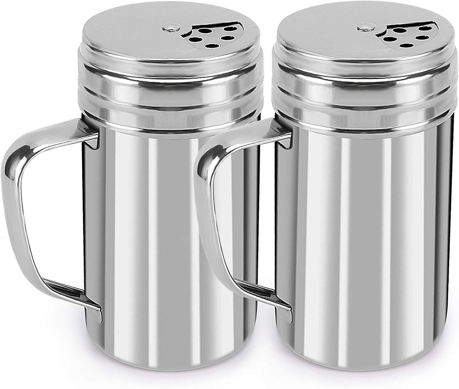 13Oz Stainless Steel Salt and Pepper Shakers with Adjustable Pour Holes 13Oz Stainless Steel Salt and Pepper Shakers with Adjustable Pour Holes