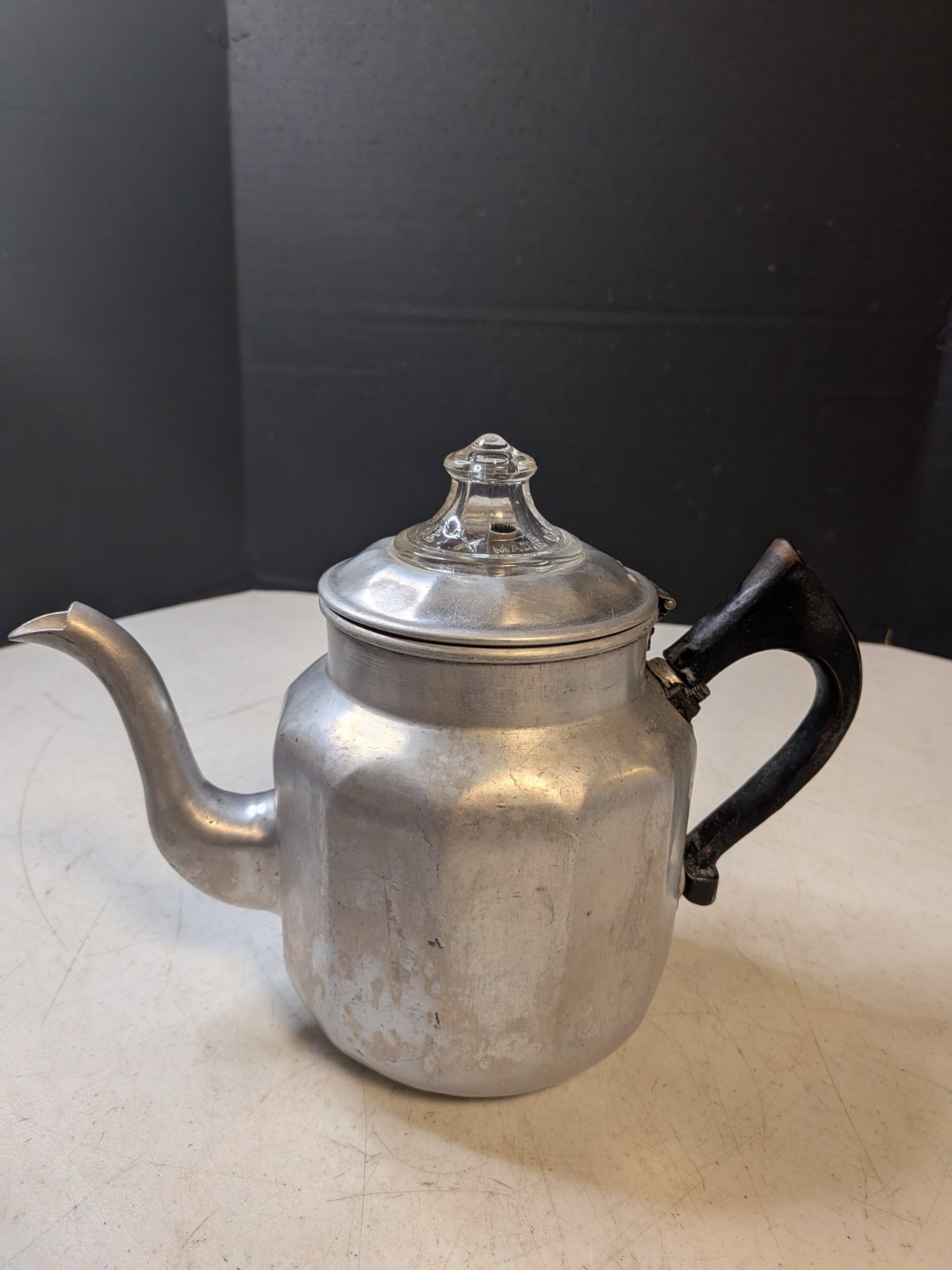 Vintage Mirro Pyrex Aluminum Tea Kettle Pot 1 Quart 841 M Made in USA