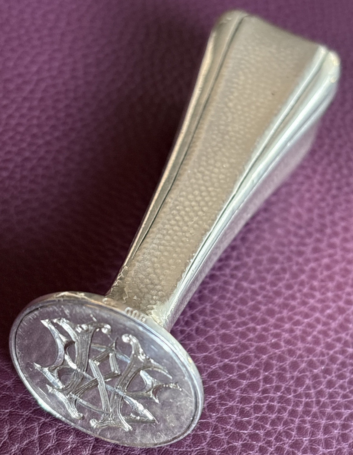 RARE Antique Sterling (800) Letter Press Wax Seal 3.75 RARE Antique Sterling (800) Letter Press Wax Seal 3.75