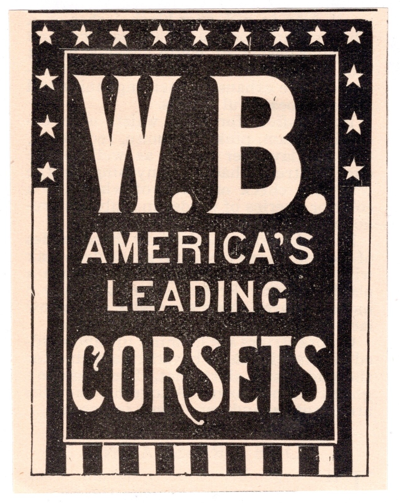 c1880s W.B. Corsets America's Leading Victorian Lady Fashion Antique Print Ad