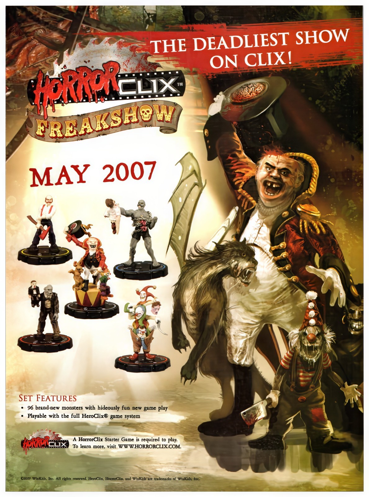 HorrorClix Miniatures Game Freakshow - Original WizKids Print Ad - Promo 2007