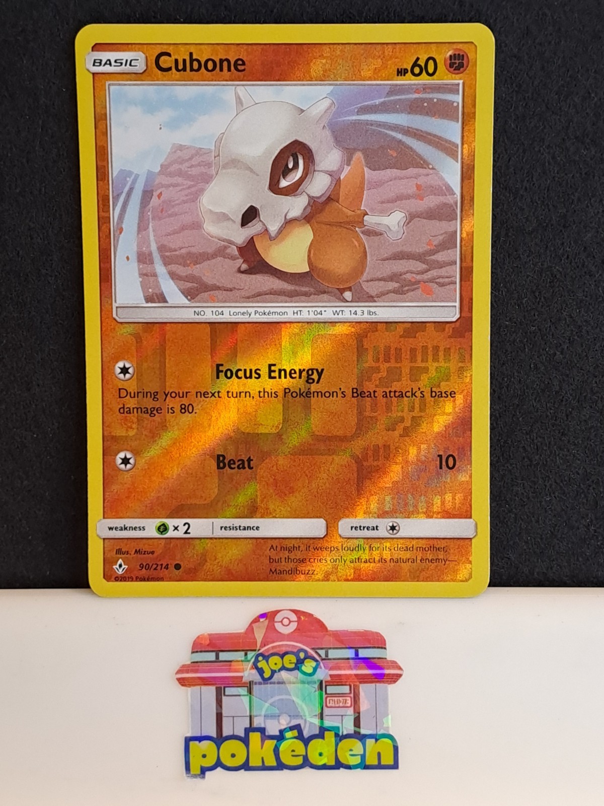 Pokémon TCG Cubone Unbroken Bonds 90/214 Reverse Holo Common Near Mint