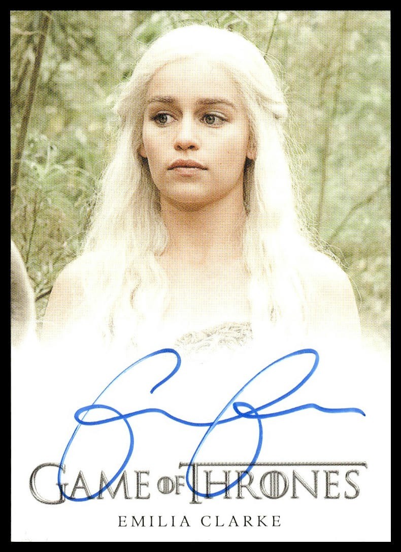 Daenerys Targaryen Emilia Clarke Signed Auto Game of Thrones Season 2 2012 HBO Daenerys Targaryen Emilia Clarke Signed Auto Game of Thrones Season 2 2012 HBO