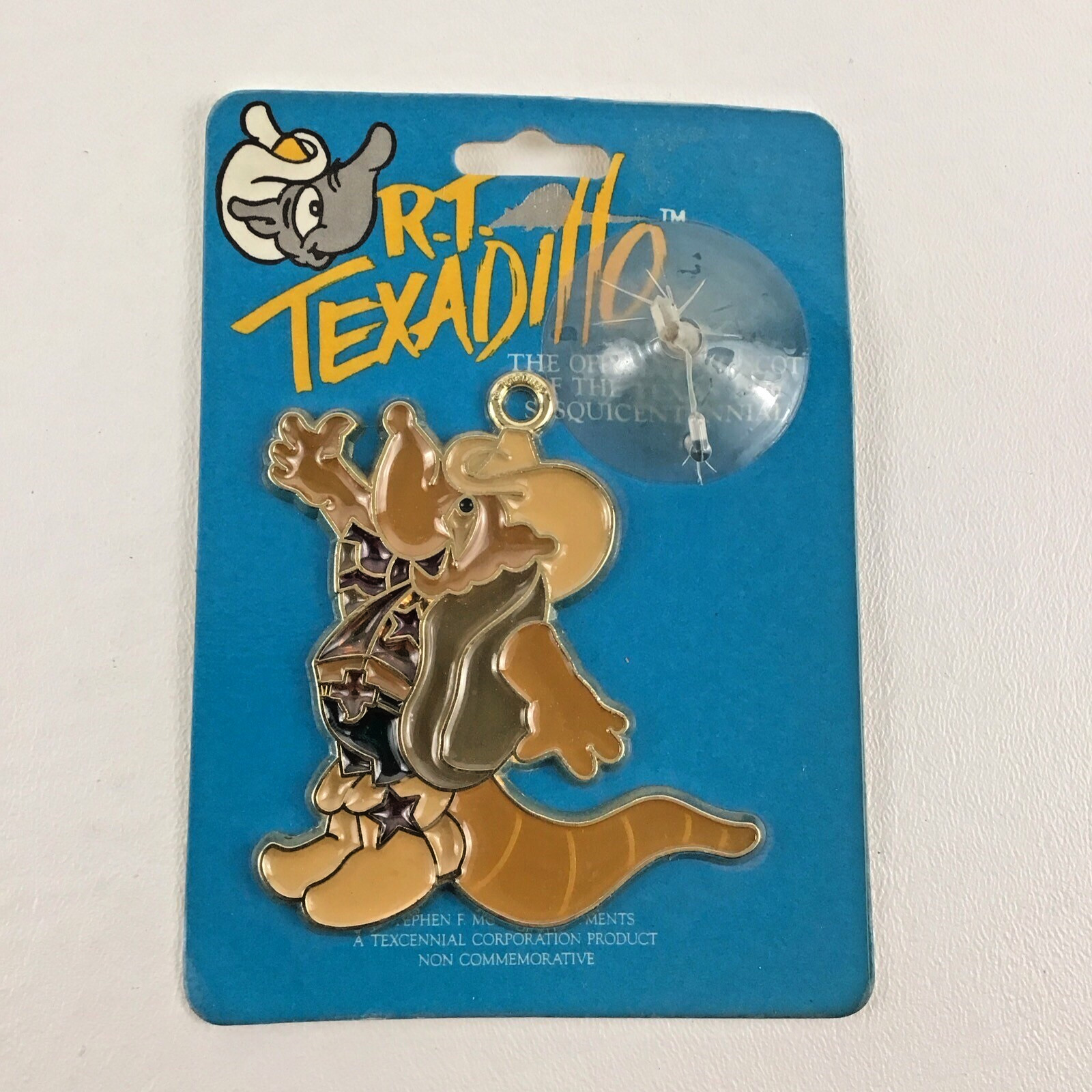 R.T. Texadillo Hanging Official Mascot Susquicentennial Suction Vintage 1980s R.T. Texadillo Hanging Official Mascot Susquicentennial Suction Vintage 1980s