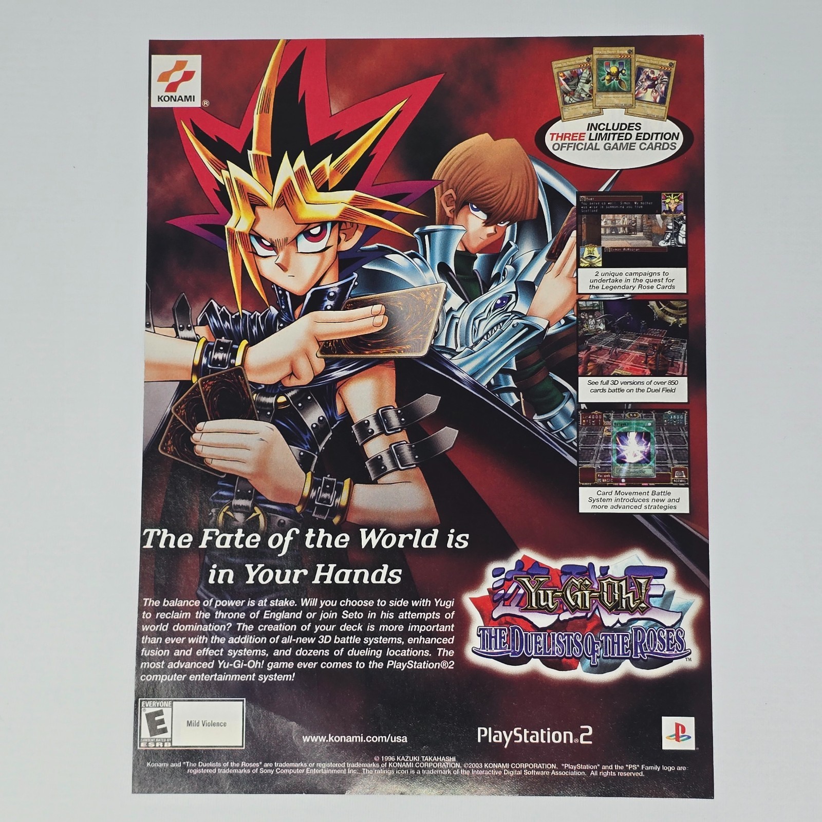 Yu-Gi-Oh The Duelists Of The Roses PlayStation 2 PS2 Fate Print Ad/Poster
