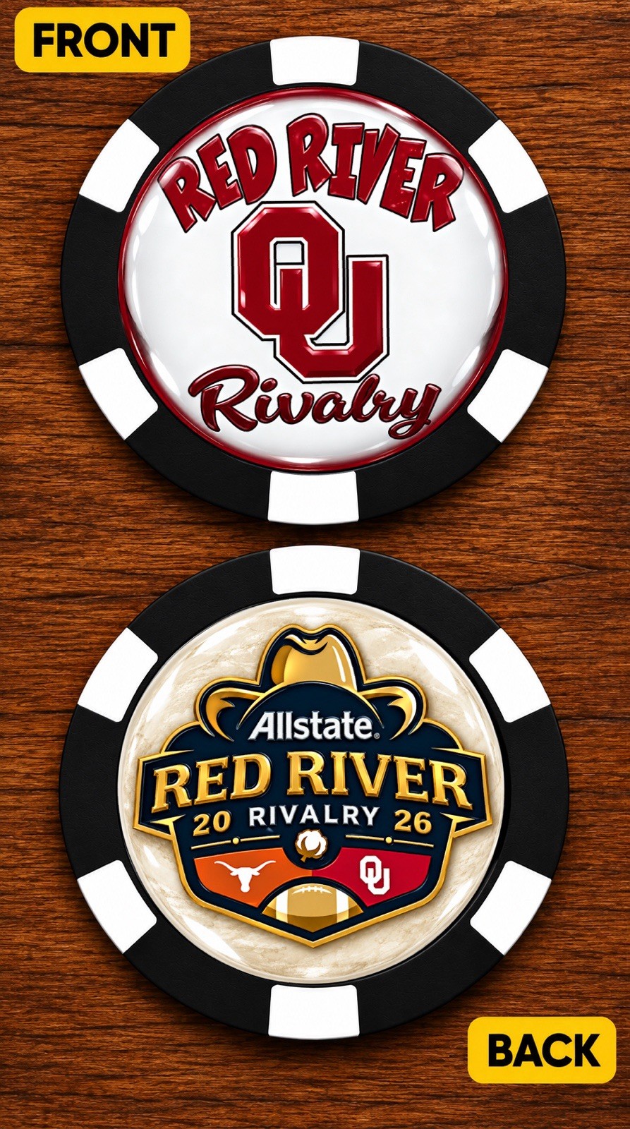 2026 RED RIVER RIVALRY - OKLAHOMA SOONERS Commemorative Poker Chip