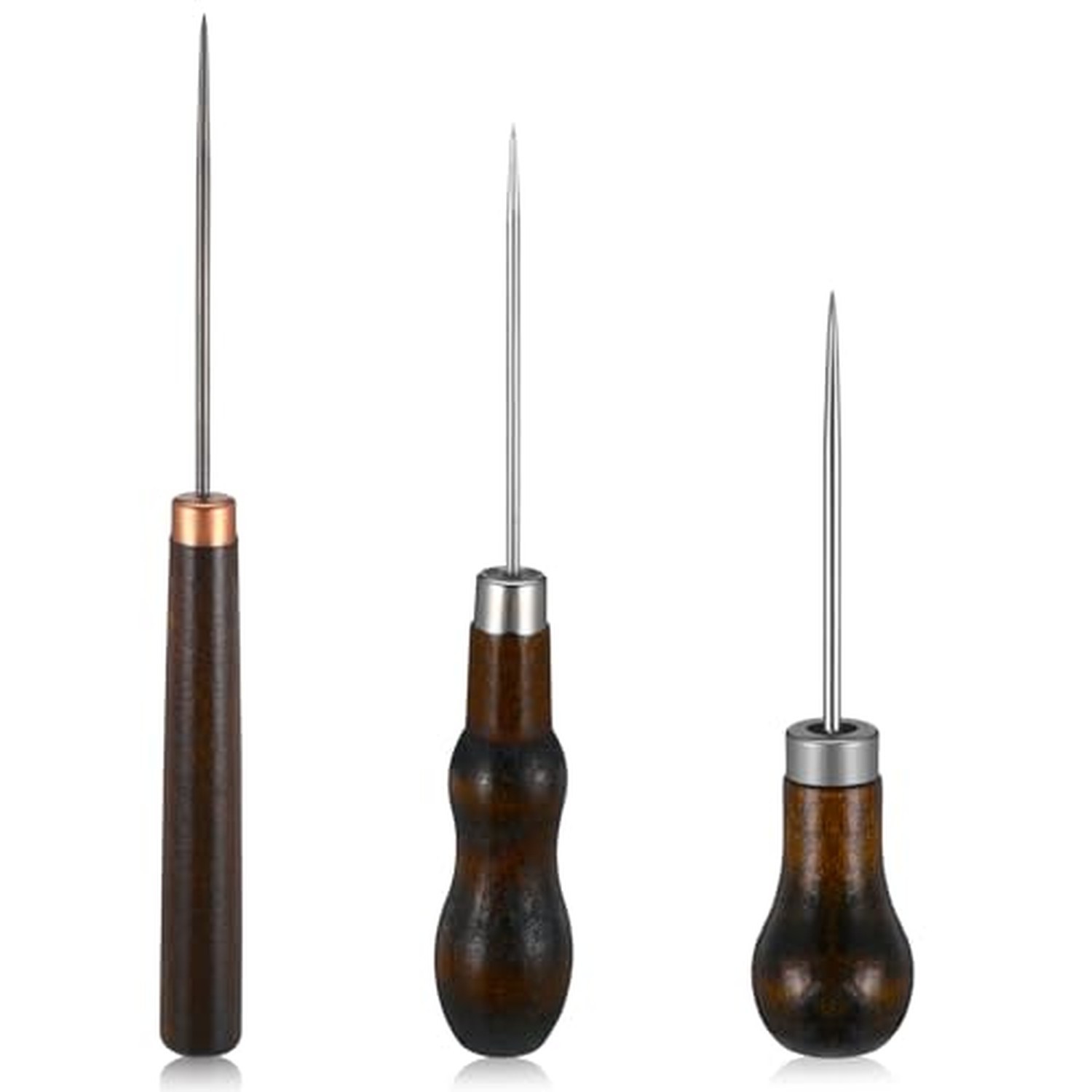 Ptwola 3 Pcs Scratch Awl Tool Gourd Shape Handle Leather Awl Punch Tool Woode... Ptwola 3 Pcs Scratch Awl Tool Gourd Shape Handle Leather Awl Punch Tool Woode...