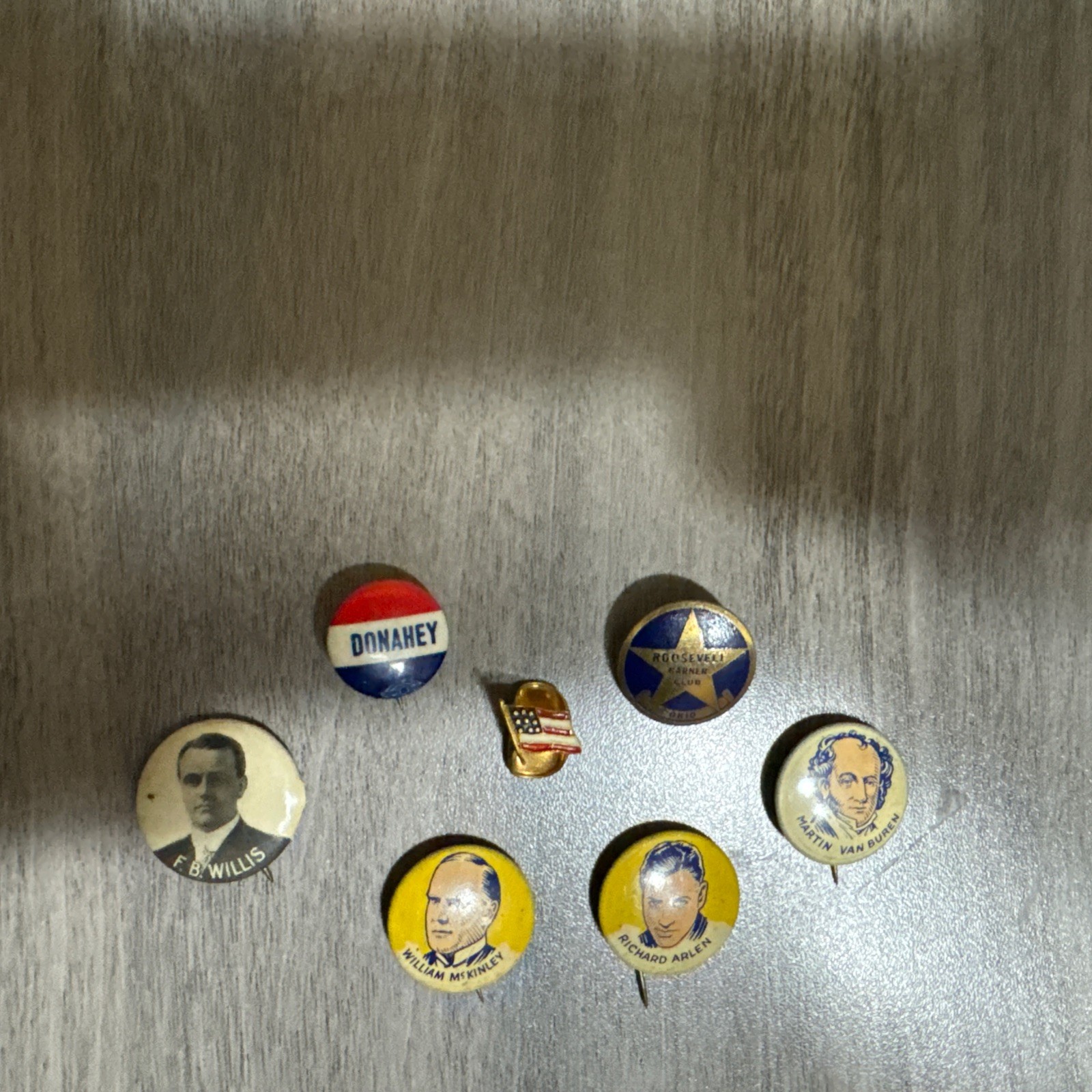 Seven Old Political Pins