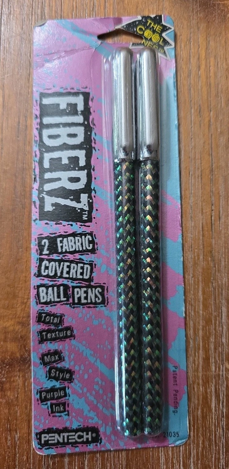 Vintage 1992 Fiberz 2 Pk Purple Ink Fabric Covered Pen Vintage 1992 Fiberz 2 Pk Purple Ink Fabric Covered Pen