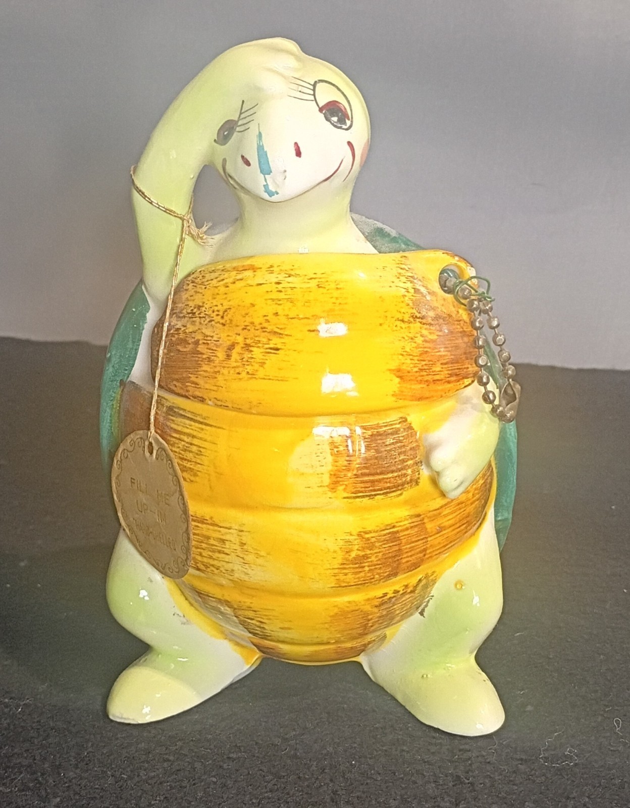 Enesco Swifty the Turtle Ceramic Coin Savings Bank 1950s Vintage, Made in Japan Enesco Swifty the Turtle Ceramic Coin Savings Bank 1950s Vintage, Made in Japan