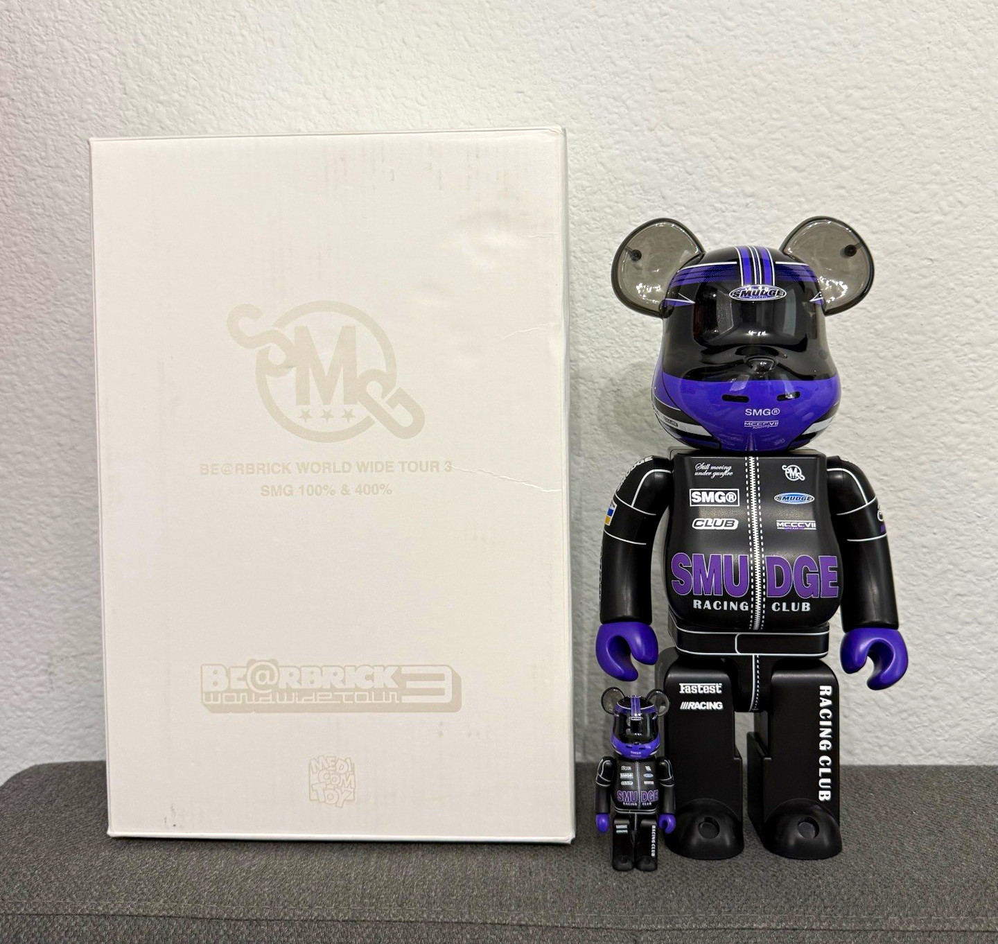 Medicom Toy BE@RBRICK World Wide Tour 3 SMG 100% 400% Smudge w/ Box