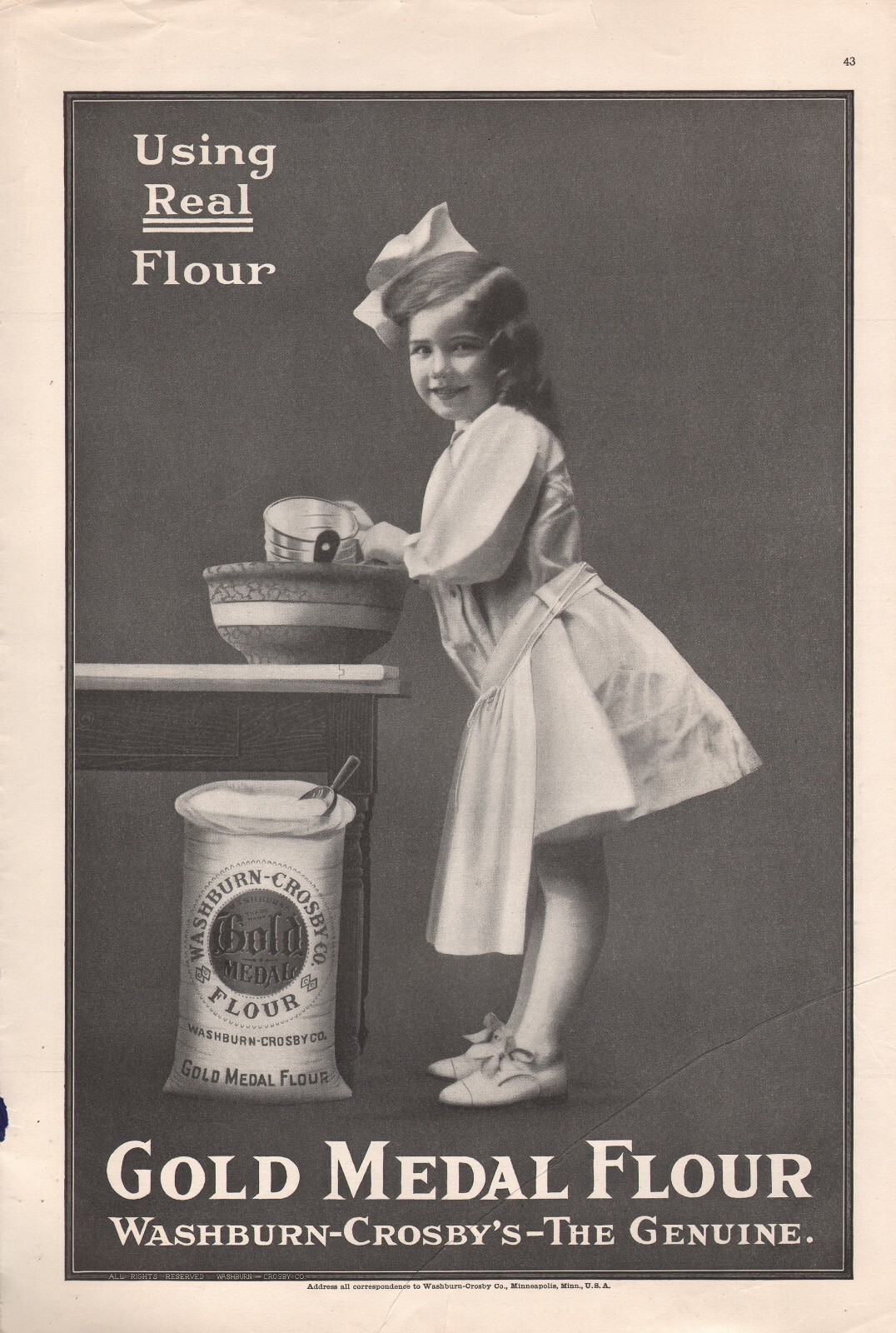 1909 Vintage GOLD MEDAL Real Flour Baking Print Ad 1909 Vintage GOLD MEDAL Real Flour Baking Print Ad