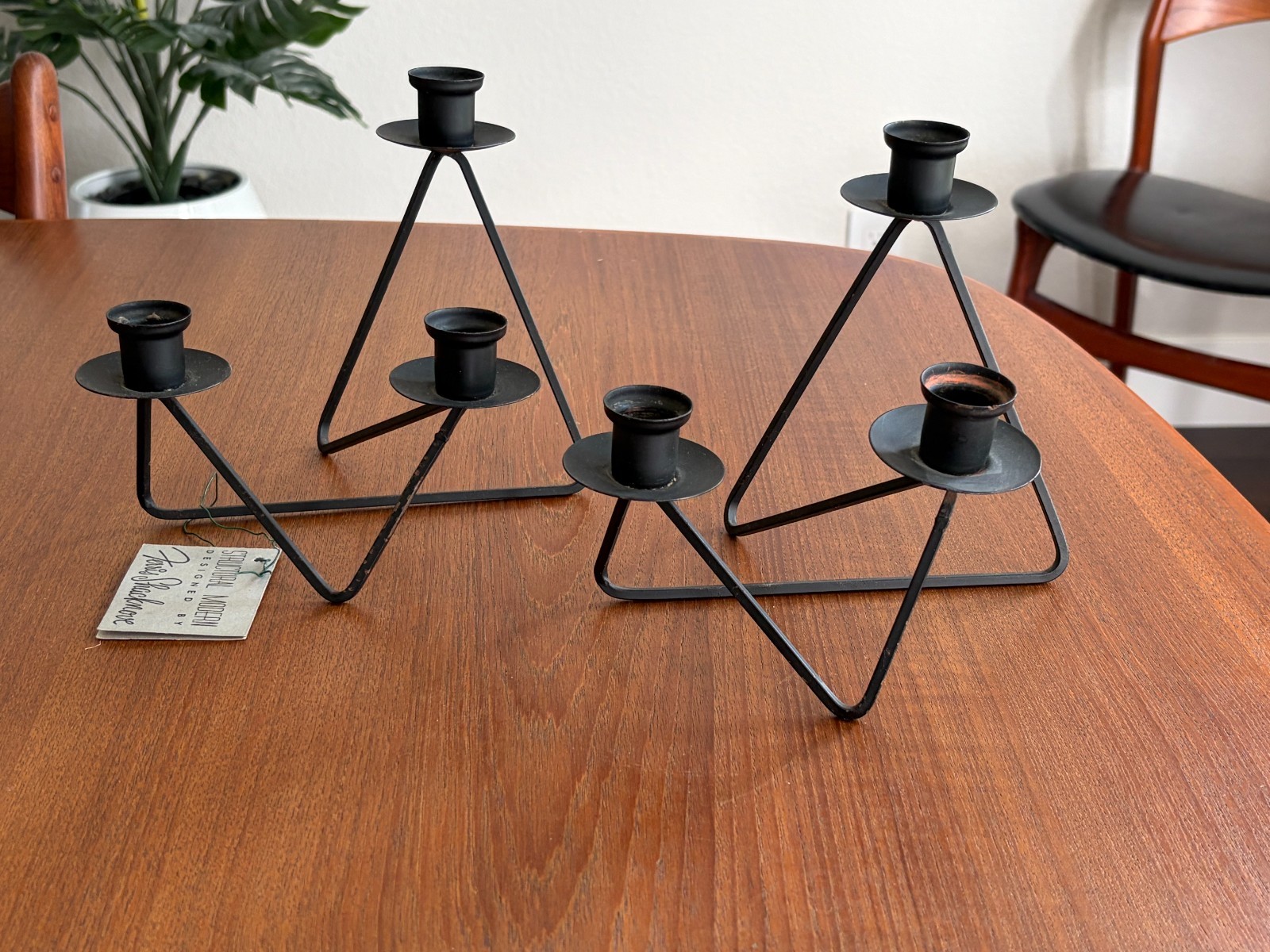 Ferris Shacknove 1950s MCM Hairpin Candle Holders
