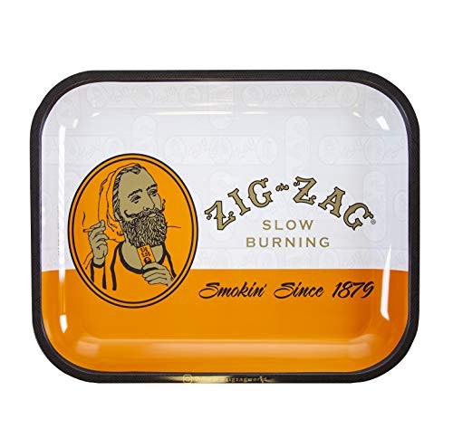 ZIG-ZAG Classic Orange Rolling Tray - Large Metal Tray with Elegant Design ZIG-ZAG Classic Orange Rolling Tray - Large Metal Tray with Elegant Design