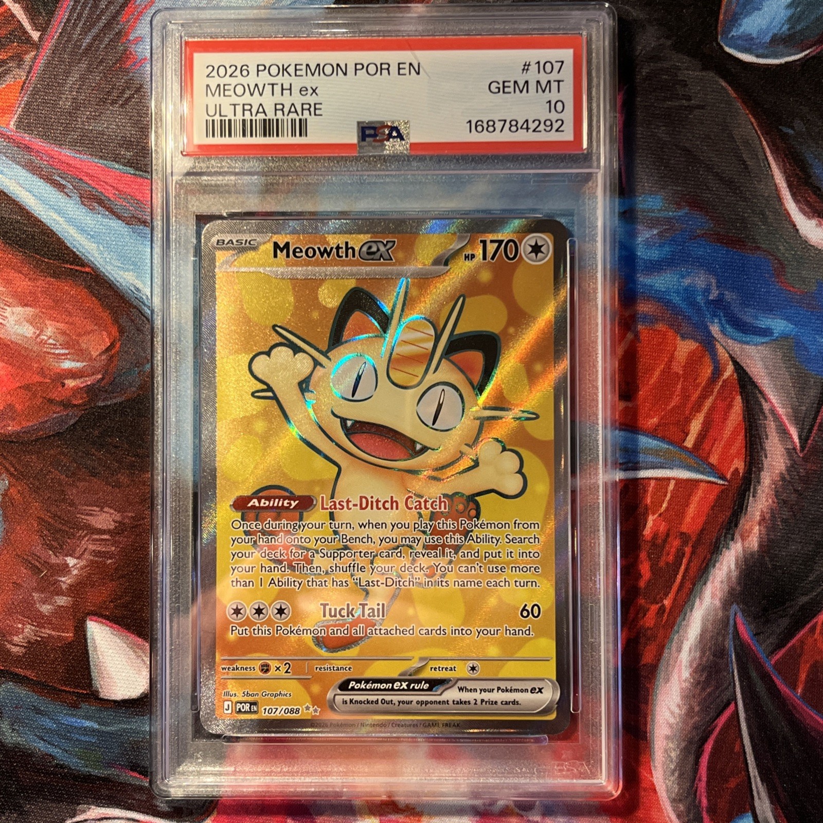 Pokémon TCG Meowth EX #107 Perfect order PSA 10