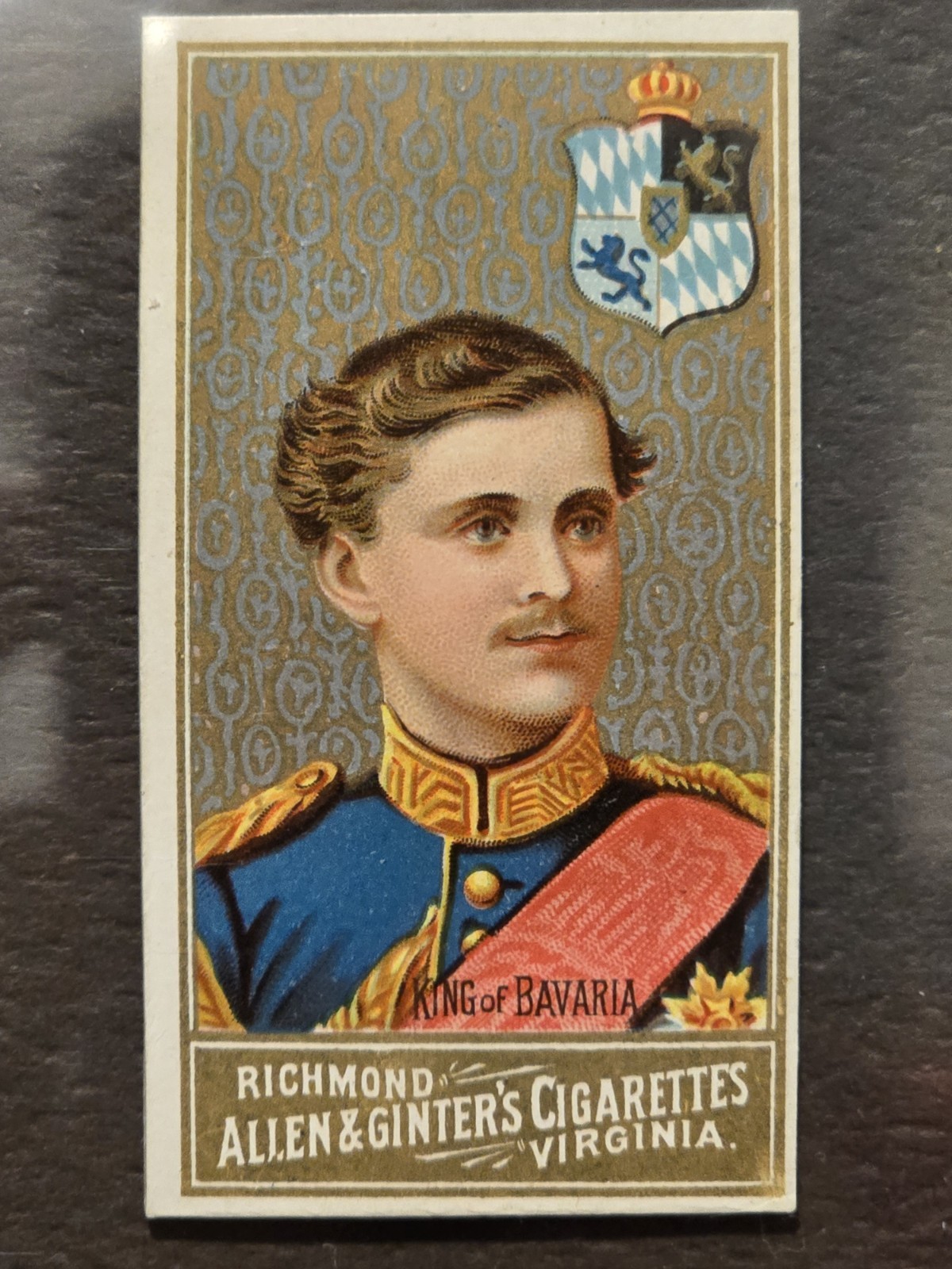 1889 ALLEN & GINTER, N34 WORLDS SOVEREIGNS: KING OF BAVARIA (MINT)