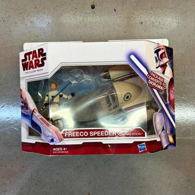 Hasbro Star Wars The Clone Wars Freeco Speeder w/ Obi-Wan Kenobi Figure *New