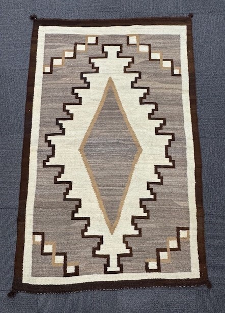 Navajo Rug; Early Two Gray Hills ca 1920  77