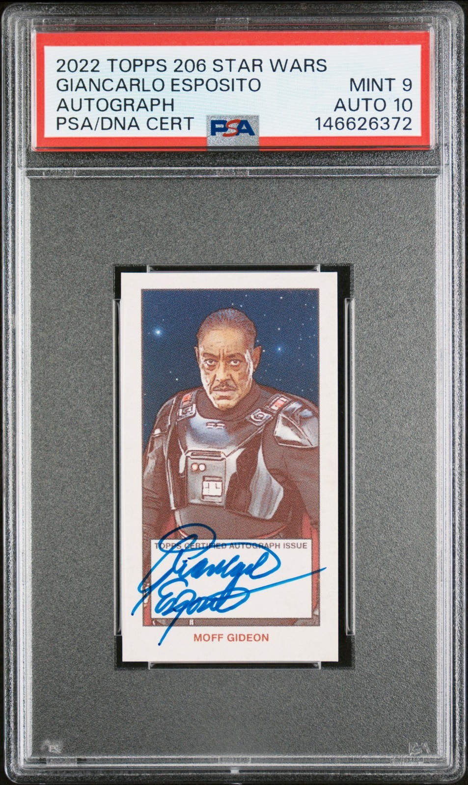 POP 1 | 2022 TOPPS 206 STAR WARS GIANCARLO ESPOSITO PSA 9 MINT AUTOGRAPH 10