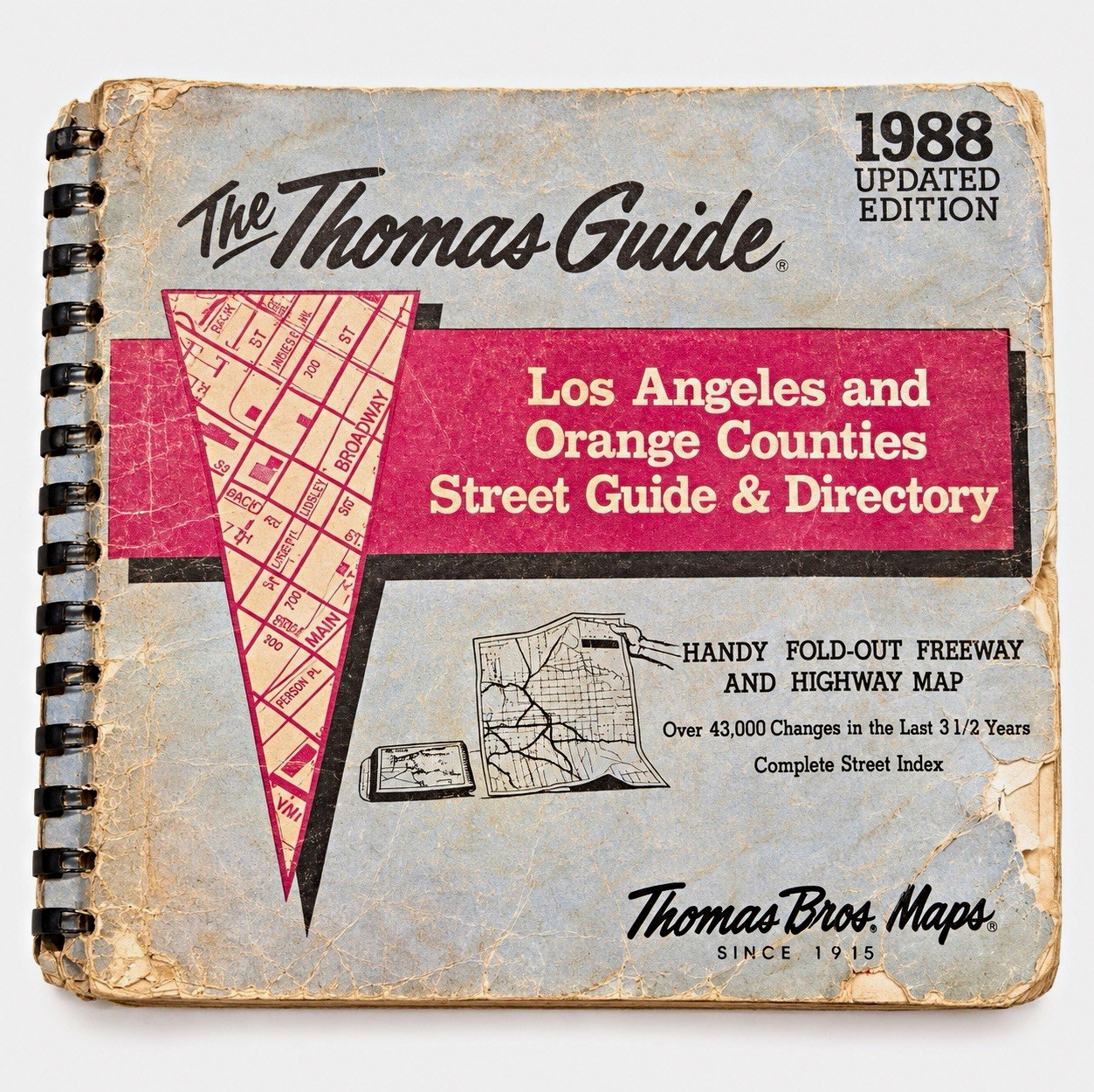 Vintage 1988 Thomas Guide Los Angeles Orange Counties Street Guide Directory Map