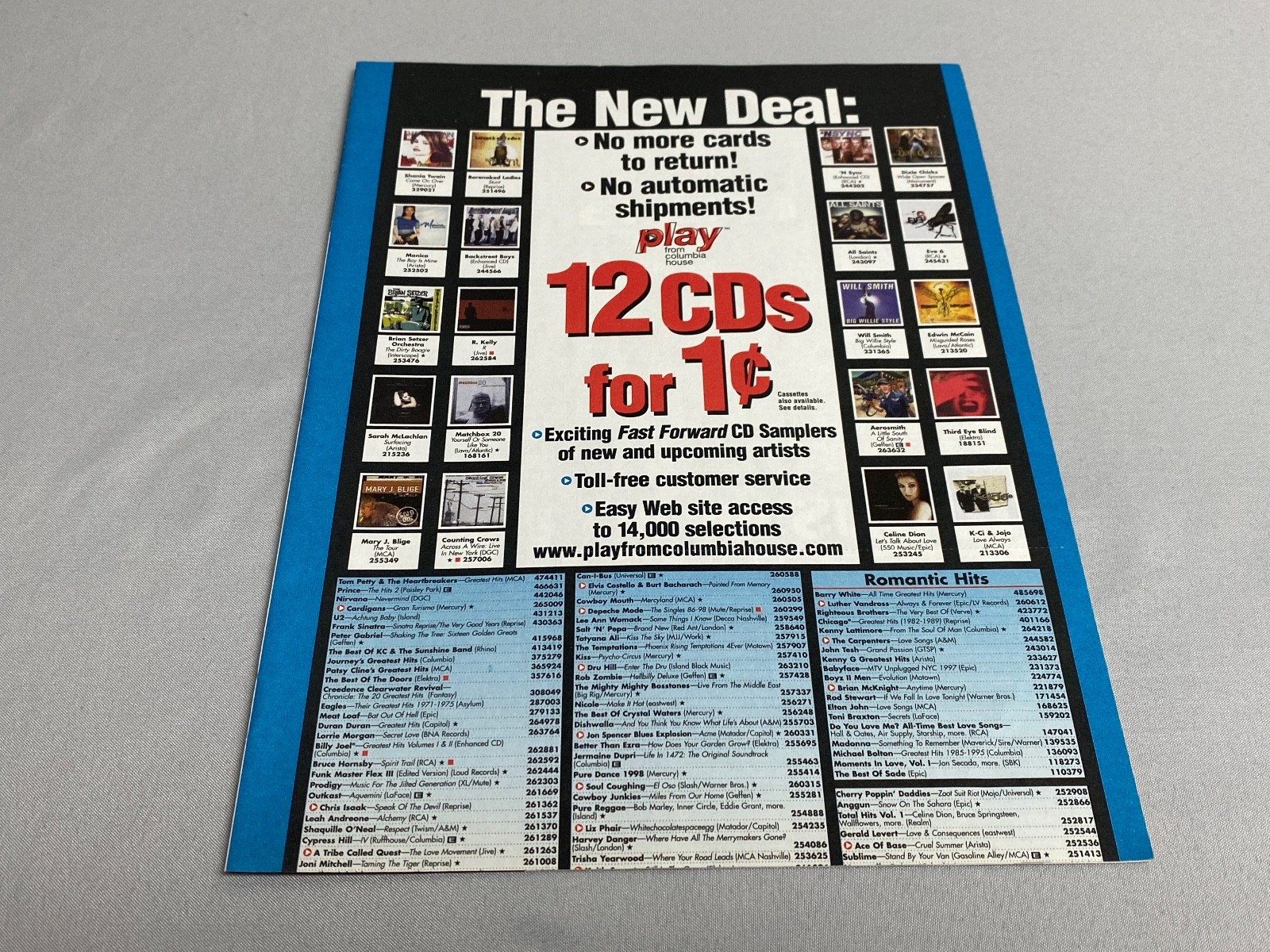 1999 Columbia House CDs & VHS Home Video Multi-page Fold Out Vintage Print Ad