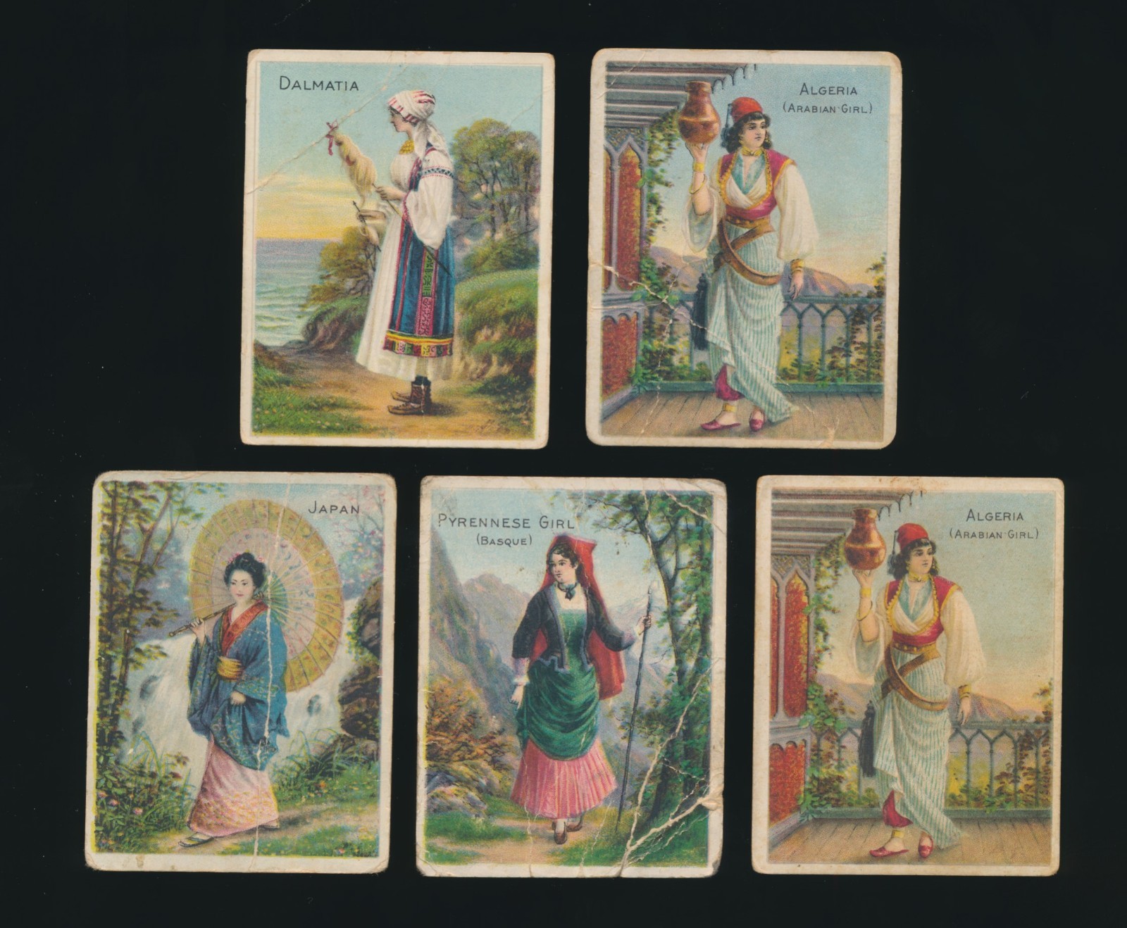 1912 T52 TURKISH TROPHIES Cigarettes COSTUMES & SCENERY -Lot of (5)