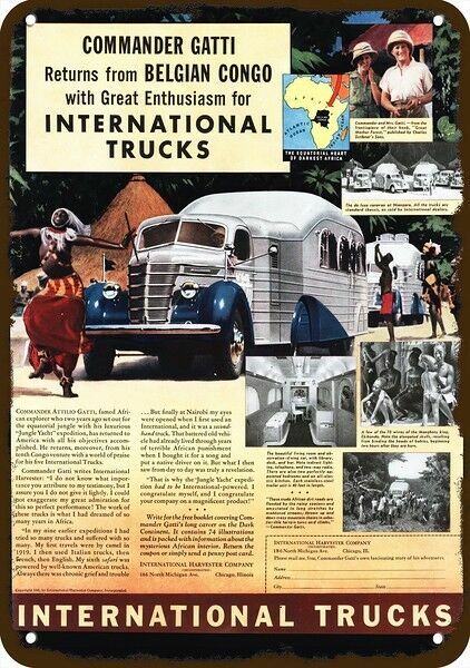 1940 INTERNATIONAL Truck Commanger Gatti Vint-Look DECORATIVE REPLICA METAL SIGN 1940 INTERNATIONAL Truck Commanger Gatti Vint-Look DECORATIVE REPLICA METAL SIGN