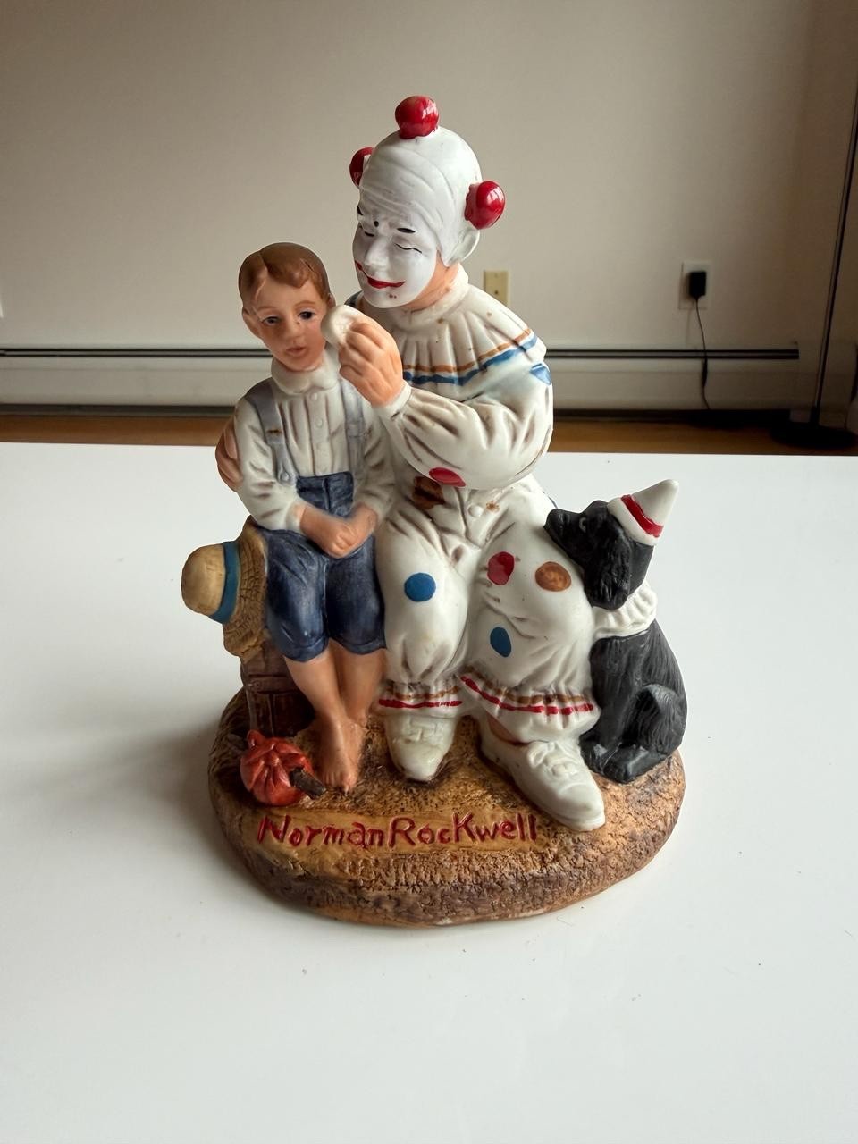 Norman Rockwell Clown & Boy Figurine Circus Collectible Sculpture 