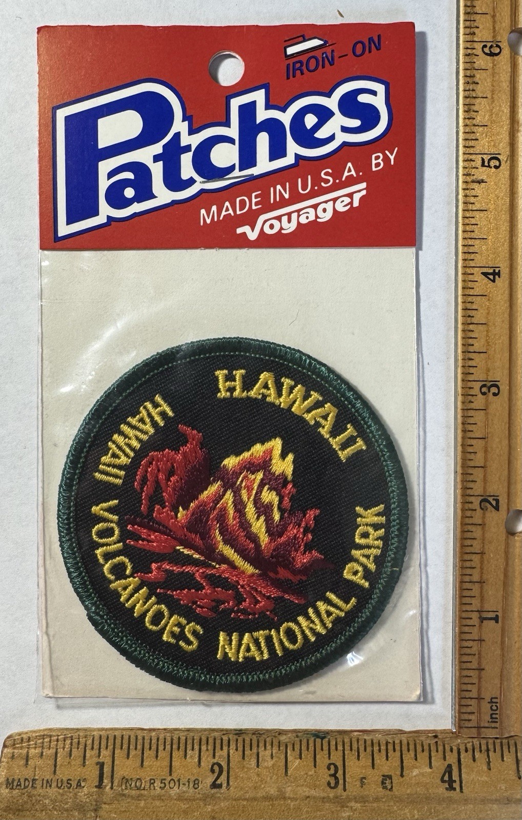 Vintage Hawaii Volcanoes National Park Iron On Patch Voyager Travel Souvenir