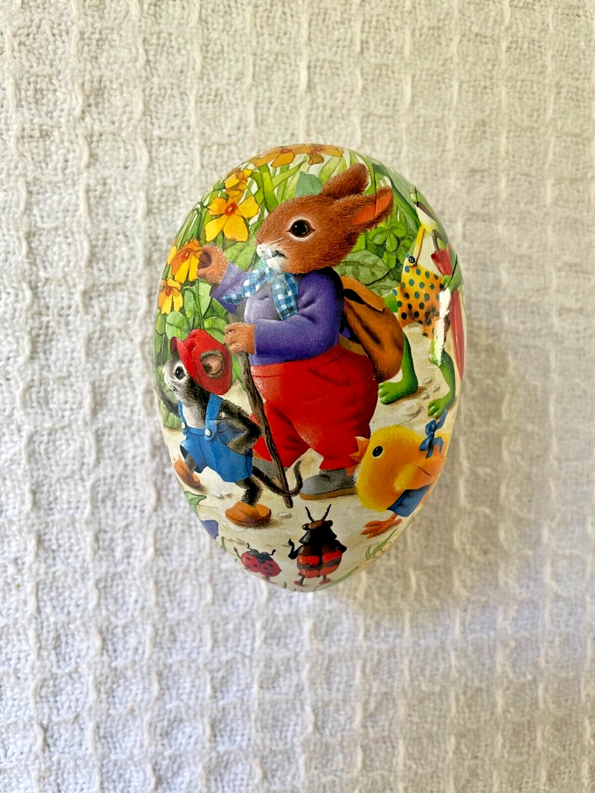 Vintage Erzgebirge Paper Mache Easter Egg Germany Bunny Rabbit Frog Mouse Duck