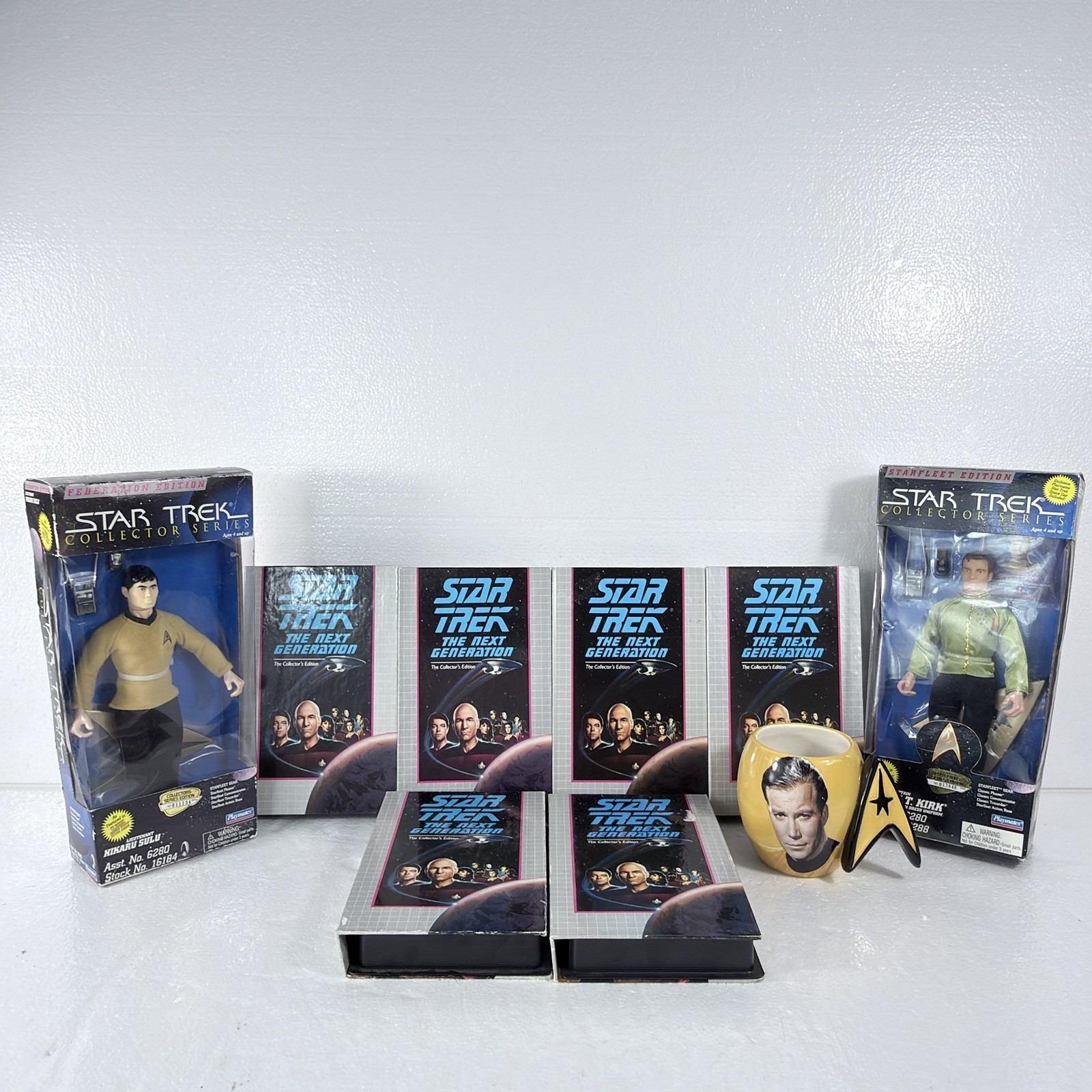 Star Trek Next Generation VHS Action Figure Mug Lot Captain Kirk Lt Sulu Vintage