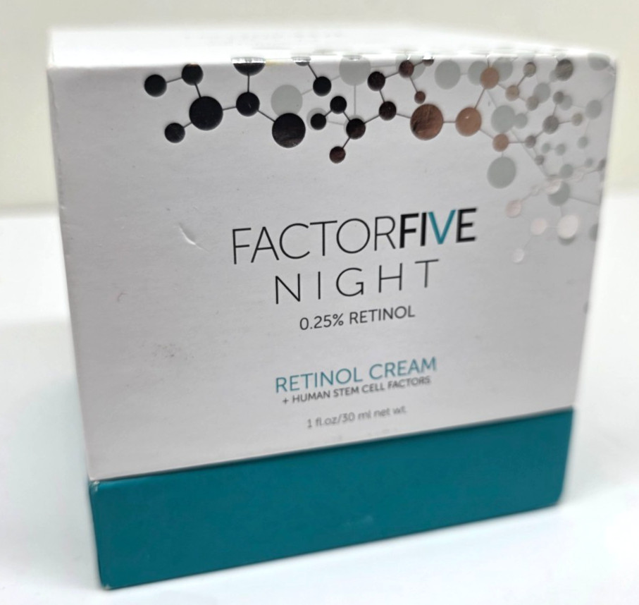 Factor Five Night Retinol Cream 0.25% 1 oz 30mL Full Size Factor Five Night Retinol Cream 0.25% 1 oz 30mL Full Size